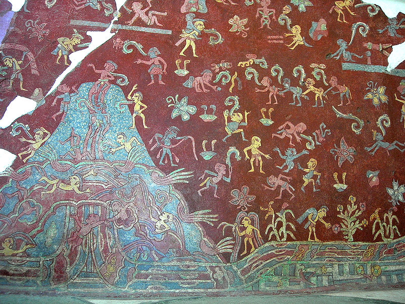 Mural de piel blanca y oscura de Tepantitla